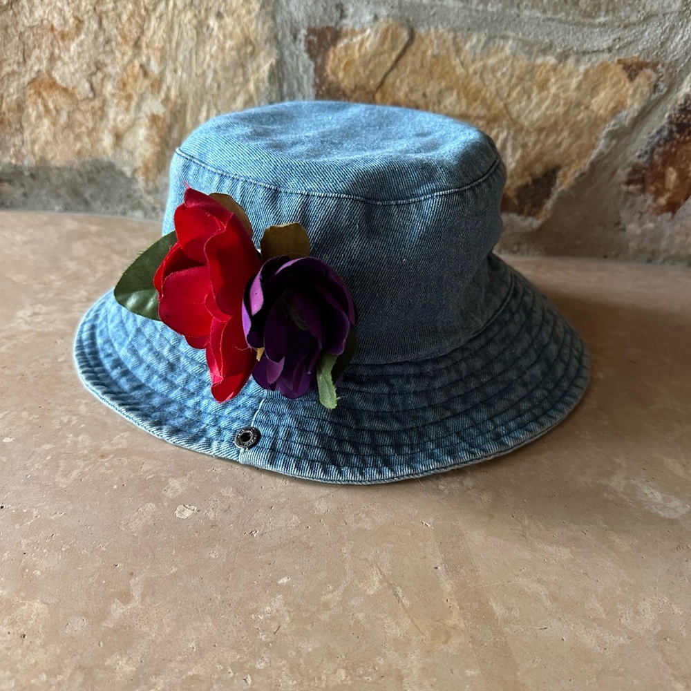 Floral Denim Bucket Hat